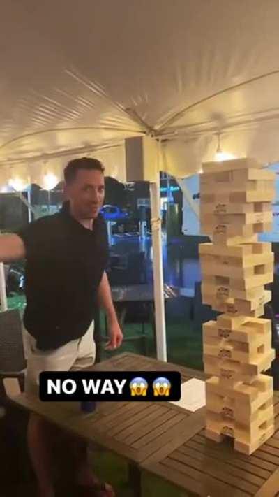 Amazing jenga move