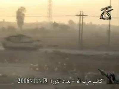 kataib hezbollah video shows a  tank being hit by an ied in Iraq 2006