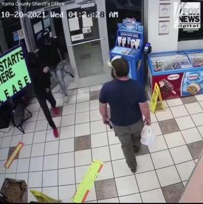 Former Marine disarms armed robber.