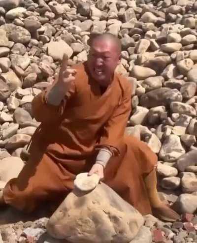 Monk Destroying Stone’s With His Fingers