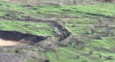 Ukranian Morana Team ATGM obliterates a group of 7 Russian soldiers walking in a group. 