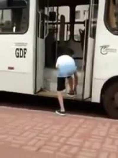 Let me tie my shoe on this bus