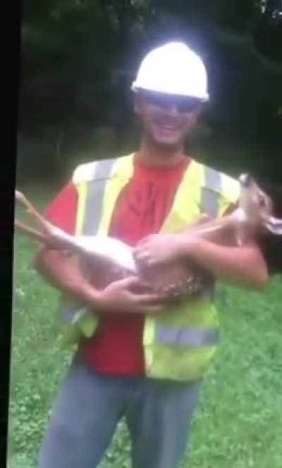They found a Baby Deer that loves Belly Rubs!