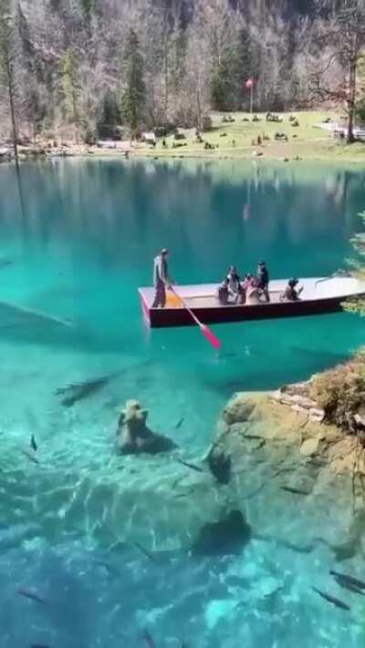 🔥 Boat ride around the beautiful Lake Blausee in Switzerland