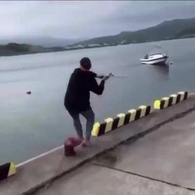 To cast a fishing line