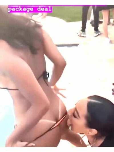 Brittany Renner about to get her ass ate by the pool. Imagine if she wasn't on camera lol