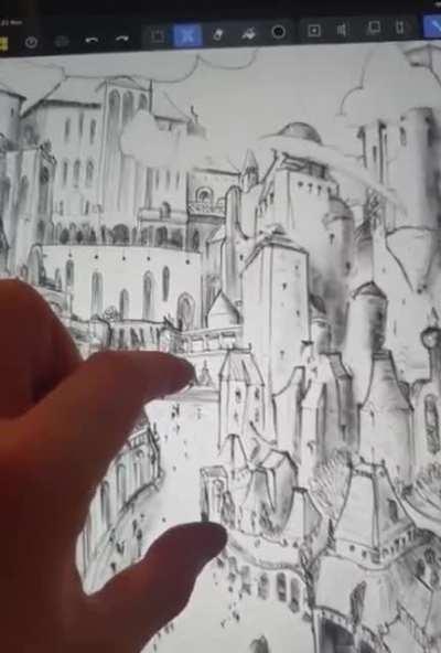 Artist Greg Edwards creates incredibly layered drawings on a tablet