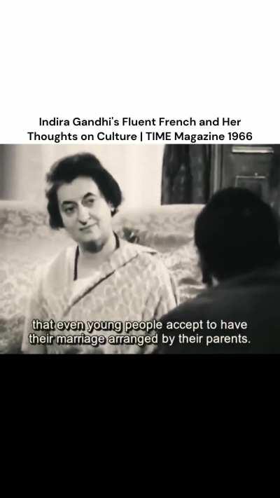 Indira Gandhi's fluent french and her thoughts on culture. TIME magazine 1966.