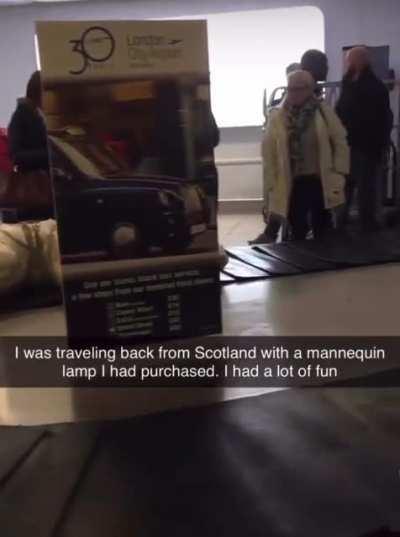 Travelling back from Scotland with a mannequin. (not OC)