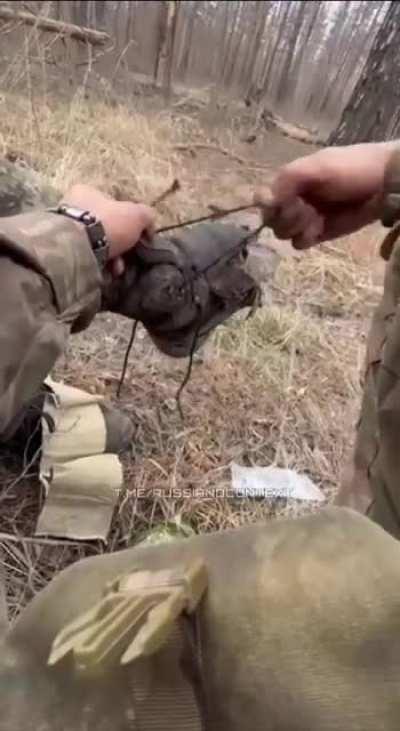 A couple of Russian soldiers walk into a minefield. Ukraine.