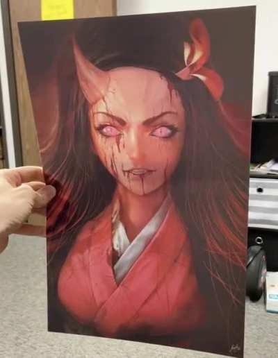 My Nezuko Demon Slayer 3D Lenticular Artwork ... hand drawn &amp;amp; self-produced!