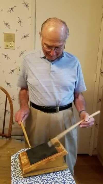 88YO still shredding it on the practice pad