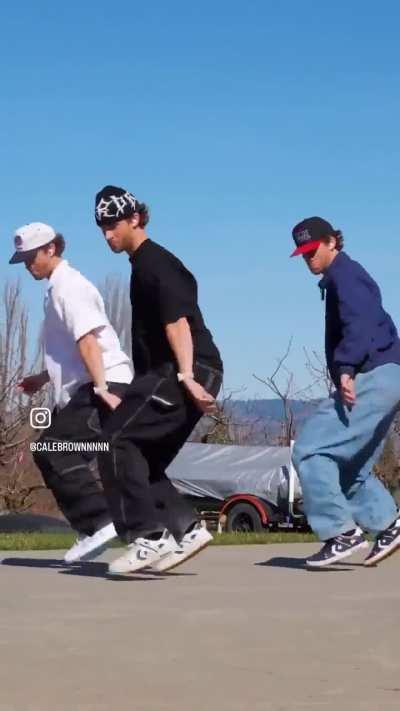 Guy creates and edits in multiple clones of himself into a dance video. Credit:CALEBBROWNNNNN on Instagram. 