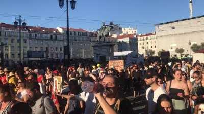 Protest from Rossio Station