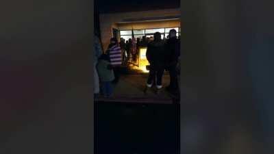 Central District Health Department today. Clip of protesters live stream.