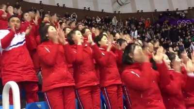 North-Korean cheerleaders at the 2018 Winter Olympics in PyeongChang.