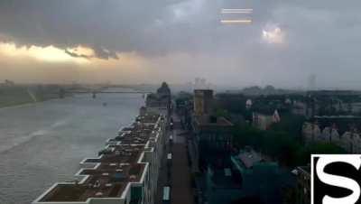 Timelapse of a storm in Cologne Germany - taken from the famous Kranhaus tower