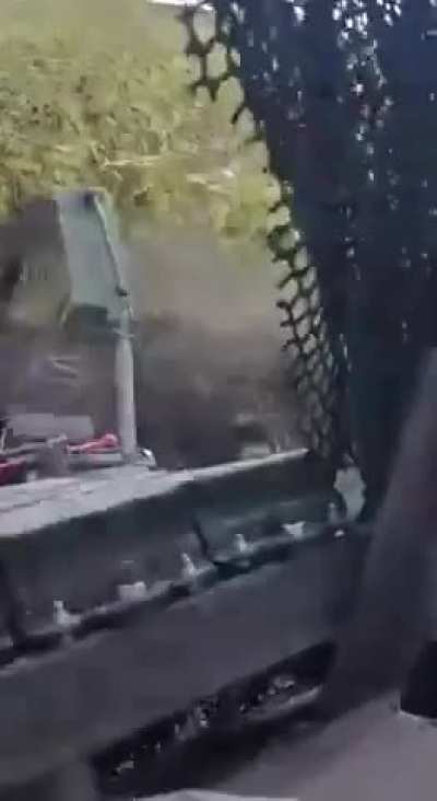 A Ukrainian Wisent 1 armored engineer vehicle clearing a path through a field of sunflowers on the Russian side of the border at the very start of the ongoing Kursk Oblast incursion.