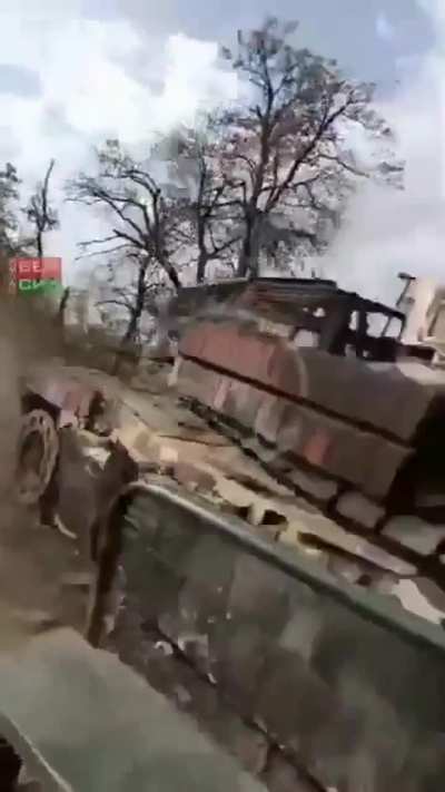 RU POV: Destroyed M1A1 Abrams Tank of the UAF on the road to Pokrovsk.