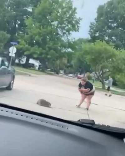 HMF while I bounce away from this dangerous animal