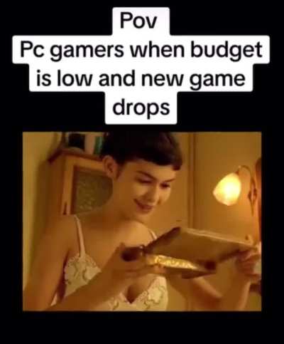 POV Pc gamers when budget is low and a new game drops 