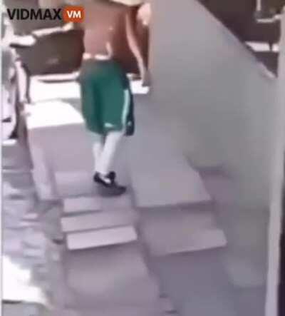 Crackhead carries fridge