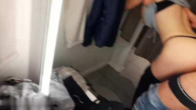 Stranger fucked my tight pussy in changing room