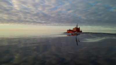 Pilot boat in calm sea. Captured with Mavic Air 2.