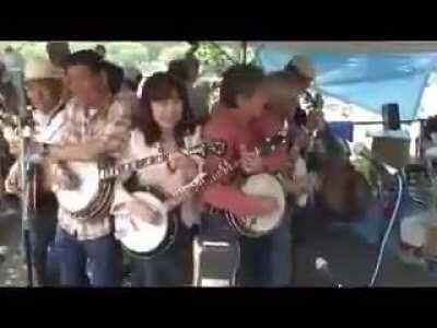 Spinning Human Banjo Train in Japan