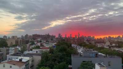 Sunset in Brooklyn.