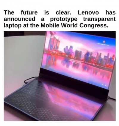 The thinkbook transparent display laptop