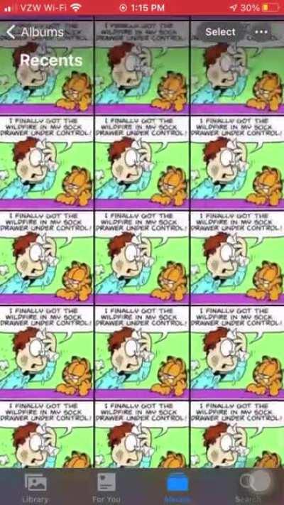 Hello friends! I don’t remember how long I’ve been on Facebook but every time I find a new funny Garfield comic I save it to my cell phone! Today I found a funny one with John! Don’t mind me scrolling through my phone to find it