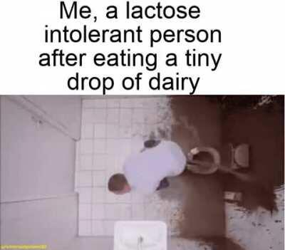 Being lactose intolerant, Cant eat shit without needing a massive shit