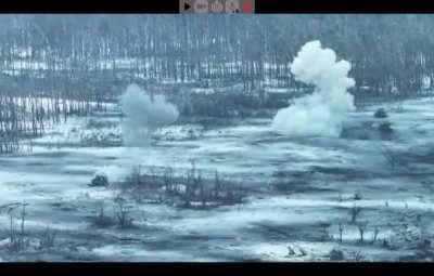 Another russian unsuccessful assault near Syn'kivka, Kharkiv Oblast. Ukr. used Javelin ATGM's and destroyed BMP-1 column with cope cages and meat protection system