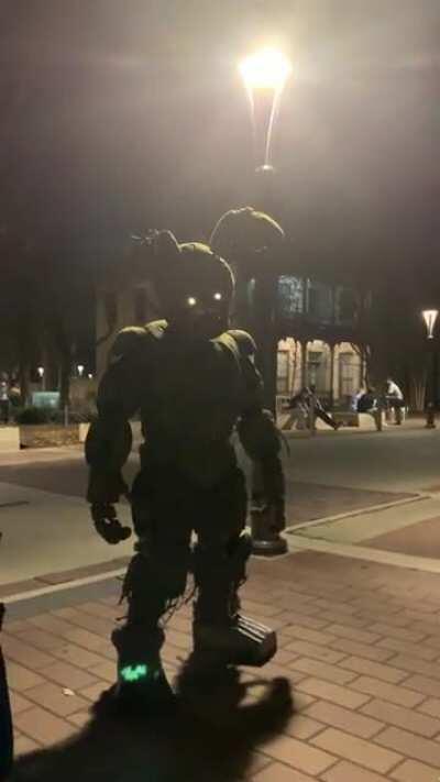 Springtrap Scares a child and then contemplates. Full video of my Springtrap Suit downtown coming soon!