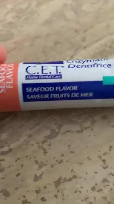 Seafood flavored toothpaste