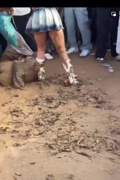 Catfight at Music Festival with their Tits out