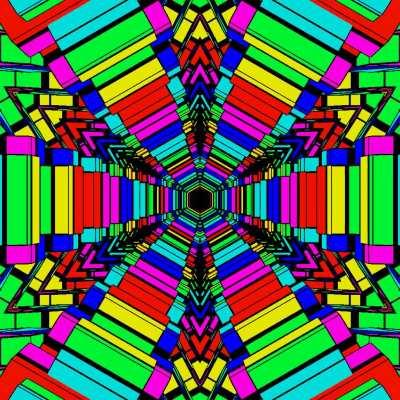 Rainbow Toon Geometry Tunnel 03 | 13-02-2020 | by Xponentialdesign