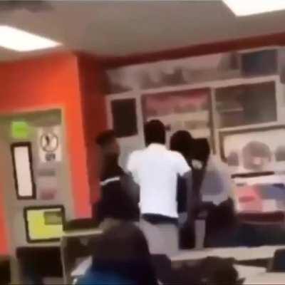 Teacher slams student for messing with him 😬