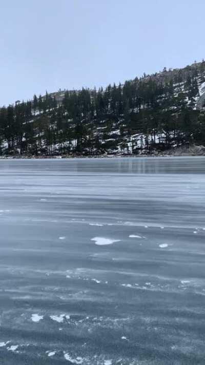 🔥 Snow blowing across a frozen lake in Tahoe🔥