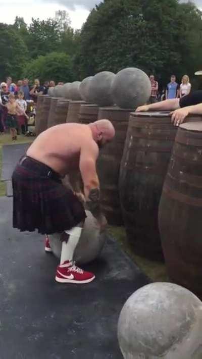 Lifting all nine of The Ardblair Stones.