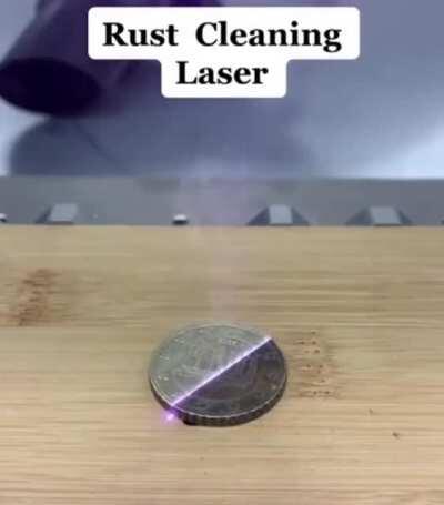 The cleaning of this coin.