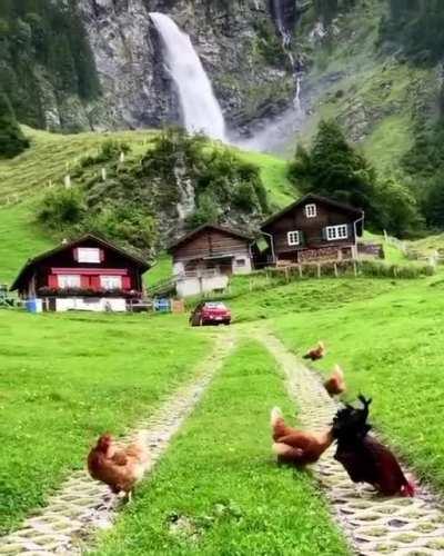 Fairytale scene in Switzerland