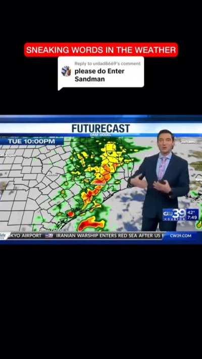 Sneaking Metallica lyrics into the weather report 