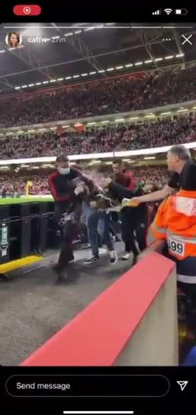 Aftermath of Wales Vs SA Pitch Invasion