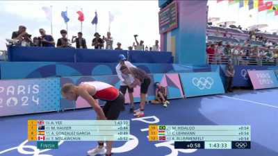 Not the winner of the Olympic triathlon in Paris 2024 but finally he had his moment of glory.