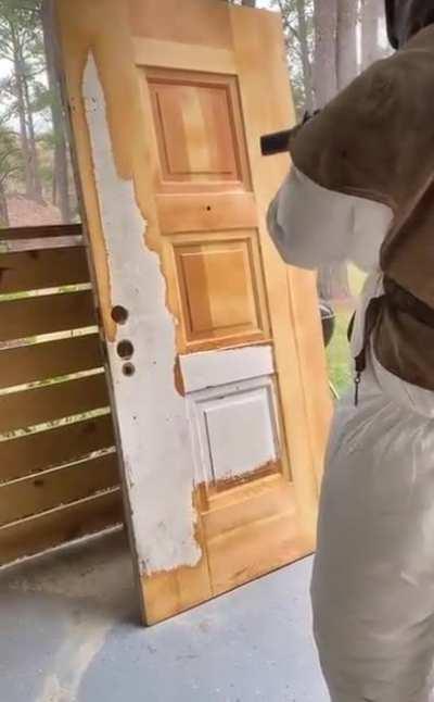 Removing paint off a door