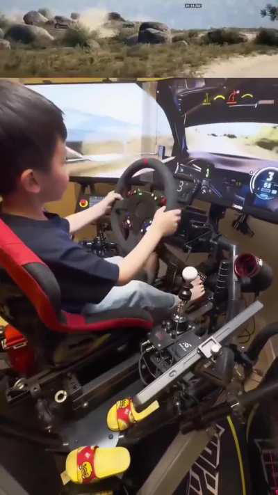 Shao Ziyan, a 5 year year old boy, is the youngest licensed racing driver in China. He currently ranks 27th in a global racing simulator game with over 10,000 players