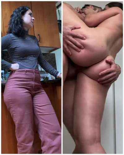 Pumping a pawg while standing