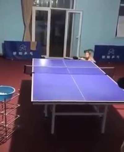 She's definitely a table tennis prodigy in the making